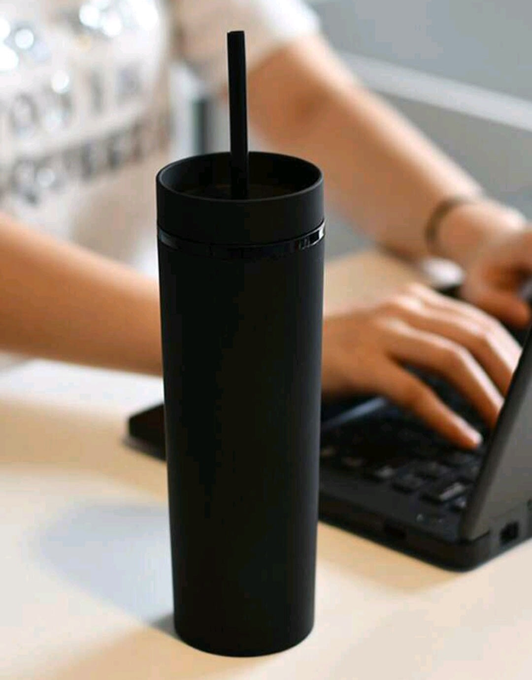 Matte Black Straw Tumbler